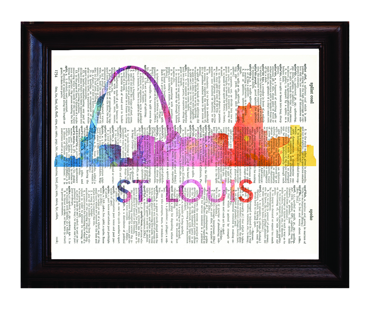 St Louis Love Your City Watercolor Skyline Dictionary Art ...